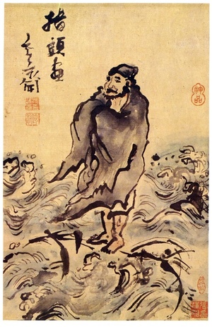 1940년 오세창의 아들 오봉빈의 조선미술관 개관 10돌 기념전에 출품한 김찬영의 소장품 심사정의 <절로도해도>는 손가락으로 그린 지두화의 명품이다.