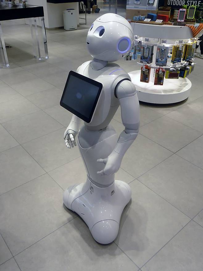 소프트뱅크가 프랑스 알데바란 로보틱스와 함께 개발한 감성로봇 ‘페퍼’. 위키미디어 코먼스