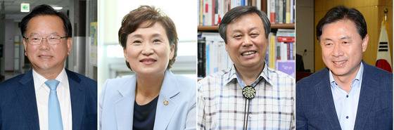 (왼쪽부터) 김부겸 행정자치부·김현미 국토교통부·도종환 문화체육관광부·김영춘 해양수산부 장관 후보자. 2017.5.30/뉴스1 © News1 송원영 기자,박세연 기자