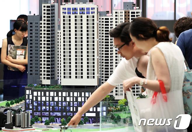 서울 강남구 개포동에 마련된 '공덕 SK리더스뷰' 모델하우스 현장./뉴스1 © News1 오대일 기자