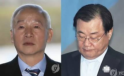 구속된 남재준(왼쪽) 이병기 전 국가정보원장[연합뉴스 자료사진]