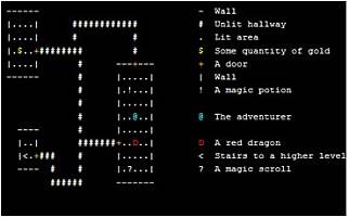 아스키아트로 그래픽 효과를 만든 게임
