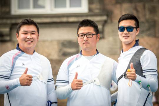 남자단체_오진혁김우진구본찬_세계양궁연맹페이스북제공