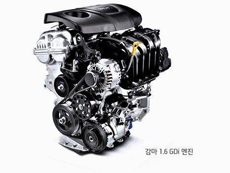 최대 출력 132마력(ps), 최대 토크 16.4kg·m의 힘을 갖춘 1.6 감마 GDi 엔진. (사진=지디넷코리아)