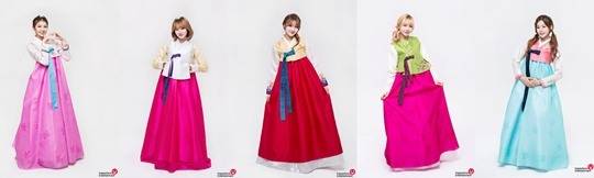 [한가위를 맞아 한복인사를 건넨 밍스. 사진제공=해피페이스엔터테인먼트]