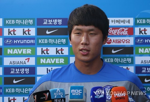 한국 올림픽 축구 대표팀 송주훈 선수 <<연합뉴스 자료사진>>