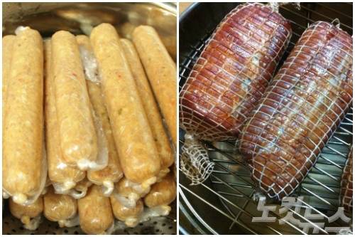(좌) 집에서 직접 만든 수제 소시지와 (우) 수제 햄