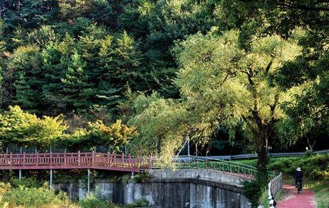 [월간산]정읍사오솔길 1코스를 지나 내장호수로 가는 2코스를 가고 있다.