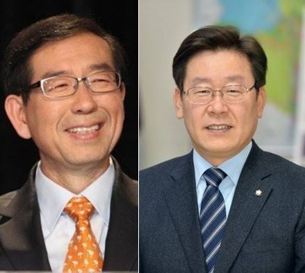 박원순 서울시장(좌)과 이재명 성남시장