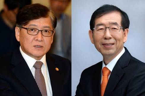 정진엽 보건복지부 장관, 박원순 서울시장.