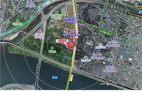 서울 뚝섬 부영호텔 사업지 위치도 / 제공=성동구 © News1