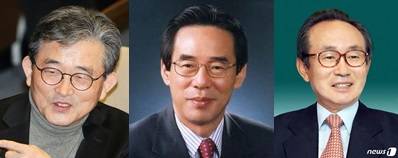 왼쪽부터 이한구 새누리당 공관위원장, 홍창선 더불어민주당 공관위원장, 전윤철 국민의당 공관위원장/사진=뉴스1