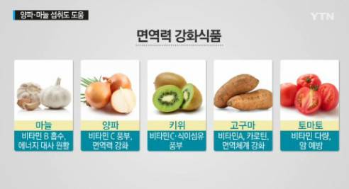 면역력에 좋은 음식출처:/ YTN 뉴스 캡쳐