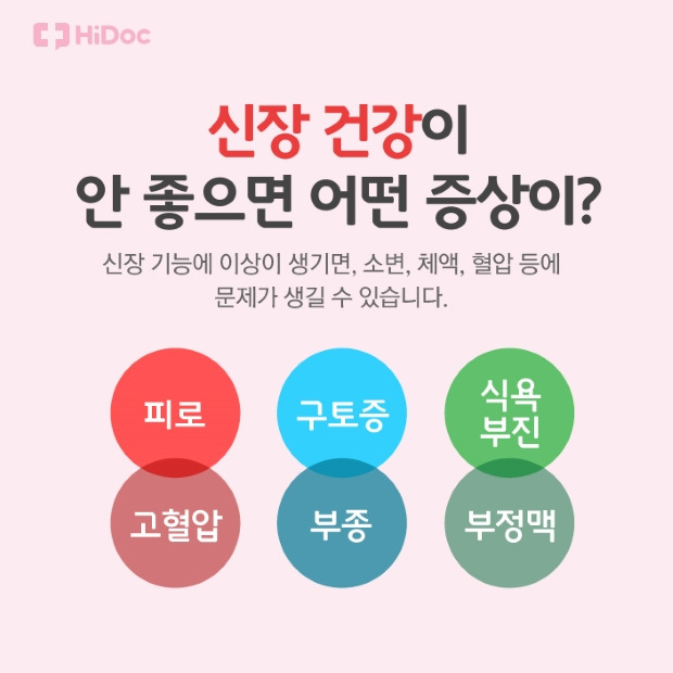 신장 건강이 안 좋으면 나타나는 증상 6가지