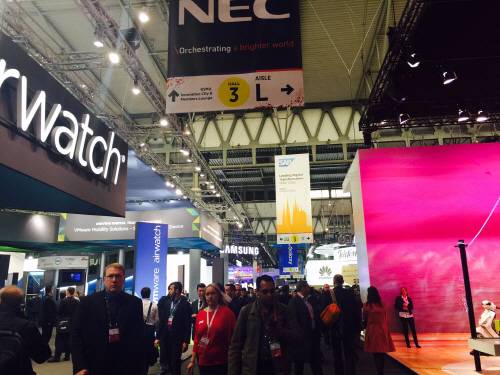 MWC2016 전시장의 핵심이라고 불리는 홀3 전경. 삼성전자와 LG전자, 화웨이 등 굴지의 정보기술업체들이 밀집해 있다. [이경진 기자]