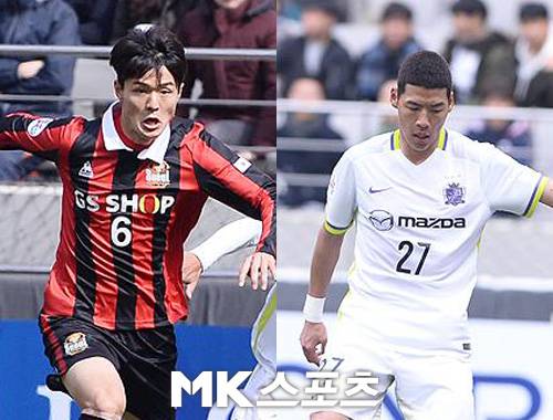 그라운드 위에서 다시 만난 절친 주세종(왼쪽)과 김범용. 사진(서울)=천정환 기자