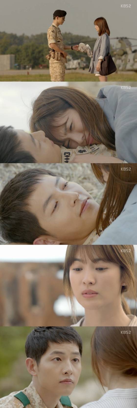 2일 밤 10시 방송된 KBS2 수목드라마 '태양의 후예'(극본 김은숙 김원석/연출 이응복 백상훈)에서 우르크에서 재회한 유시진(송중기 분), 강모연(송혜교 분)의 모습이 그려졌다. © News1star / KBS2 '태양의 후예' 캡처