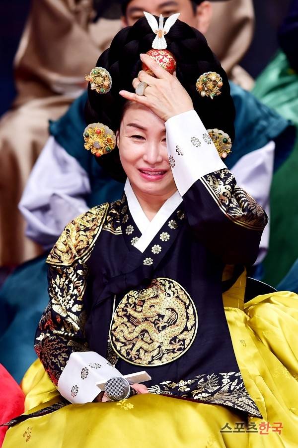 드라마 '옥중화' 제작발표회에 참석하고 있는 김미숙. 사진=이규연 기자 fit@hankooki.com