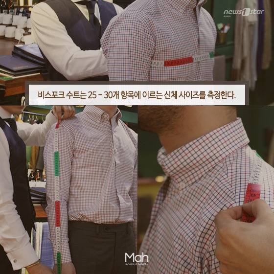비스포크의 시작은 면밀한 신체 사이즈 측정에서 시작한다. © News1star / 보타이
