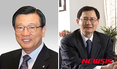 【서울=뉴시스】 박삼구 금호아시아나그룹 회장(왼쪽)과 박찬구 금호석유화학그룹 회장(오른쪽).