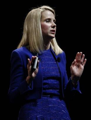 마리사 메이어 야후 최고경영자(CEO)가 2014년 칸 국제광고제에서 강연하고 있다. /블룸버그 제공