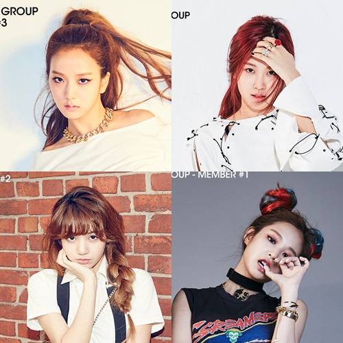 YG 새 걸그룹 블랙핑크의 지수 로제 제니 리사(왼쪽 위부터 시계방향) / 사진출처=YG엔터테인먼트