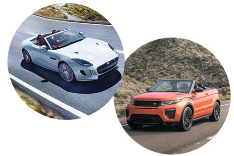 재규어 F Type 컨버터블(왼), 레인지로버 이보크 컨버터블