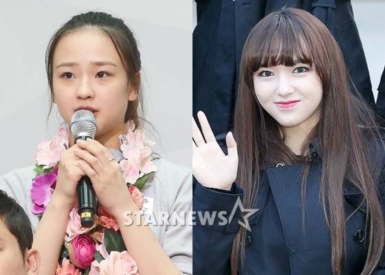 손연재(왼쪽)와 우주소녀 성소/사진=스타뉴스