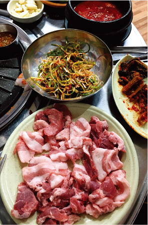 ‘삼일뒷고기’의 돼지고기.