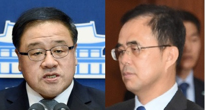 왼쪽부터 안종범 전 수석, 김종 차관