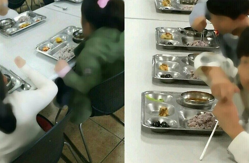 한 인터넷 커뮤니티에 올라온 제주도 내 모 초등학교 급식 사진