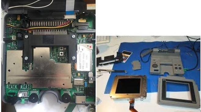PC엔진LT를 분해한 모습