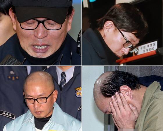 국정을 농단했다는 의혹을 받고 있는 광고감독 차은택씨의 변화된 모습이 눈길을 끌고 있다. 왼쪽 위부터 시계방향으로 지난 8일 입국 당시→9일→10일→11일 삭발한 모습.