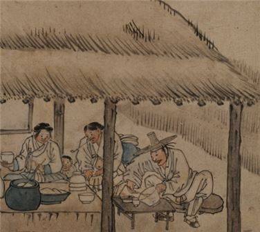 단원 김홍도 풍속화에 나온 주막(사진= 한국민족문화대백과)