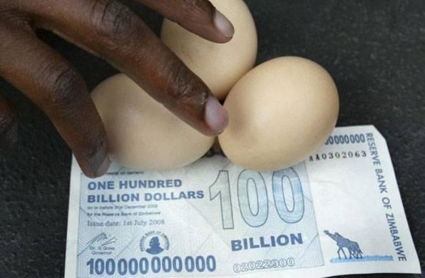 2008년 500억 짐바브웨 달러로 살 수 있는 물건은 달걀 한 알에 불과했다.