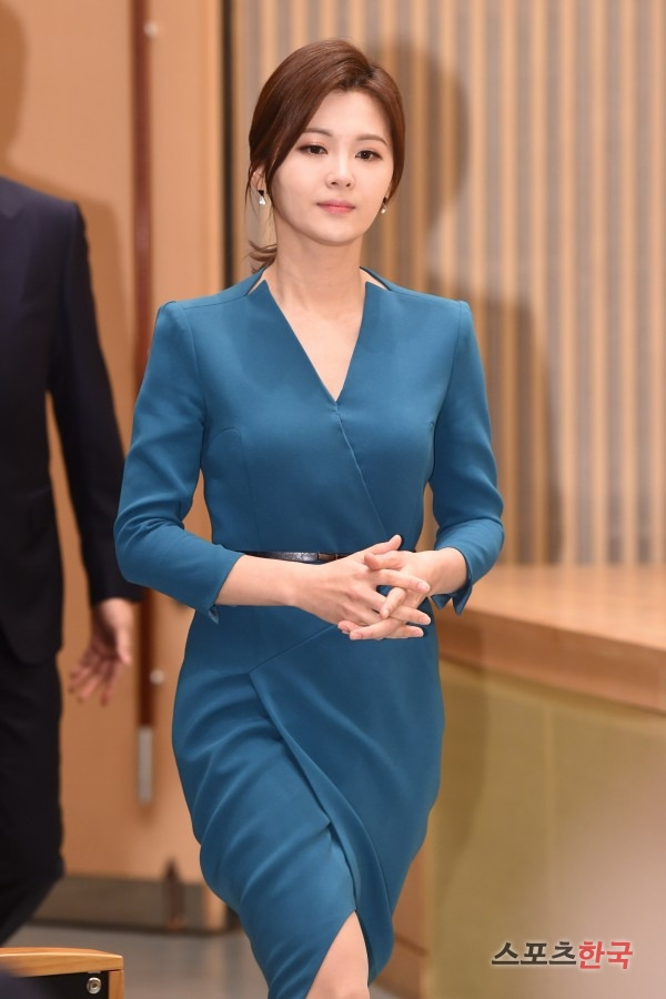 'SBS 8뉴스' 기자간담회에 참석하고 있는 최혜림 아나운서. 사진=장동규 기자 jk31@hankooki.com