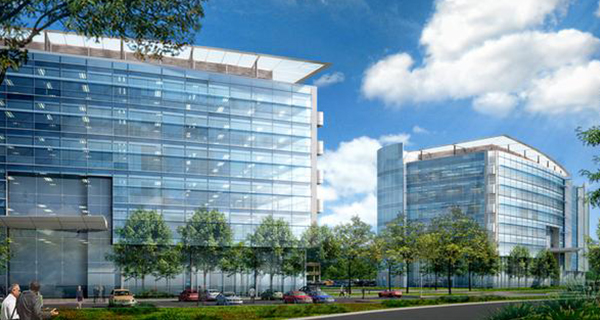 Google Inc.’s new head office “Moffett Gateway,” two seven-story office towers overlooking Silicon Valley.