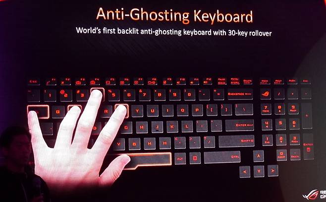 ROG 노트북에 탑재된 안티고스트 키보드