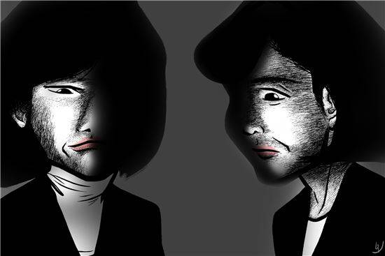 16대 대선 당시 이회창 한나라당 후보의 영입으로 나란히 정계에 입문한 두 여성정치인 나경원 의원과 조윤선 장관은 빼어난 미모와 우수한 학벌, 그리고 탄탄한 배경까지 겹쳐 정계의 프린세스로 통했지만, 박근혜 대통령 임기 말에 접어들며 대비되는 행보를 펼쳐 또 한 번 세간의 주목을 받고 있다. 일러스트 = 오성수 작가