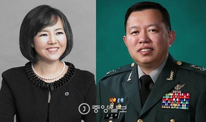 심화진(왼쪽) 성신여대 총장과 전인범 전 특전사령관 부부 [중앙포토]