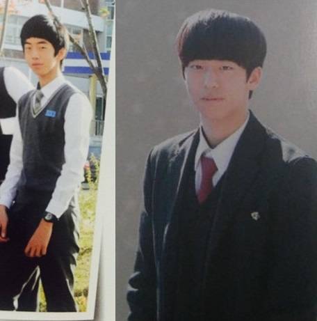 남주혁의 중학교 졸업사진(왼쪽)과 고등학교 졸업사진 [사진 온라인 커뮤니티]