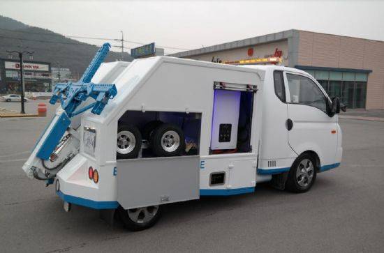 한국자동차 EV서비스차는 2017 서울모터쇼에서 관람이 가능하다 (사진=한국자동차)