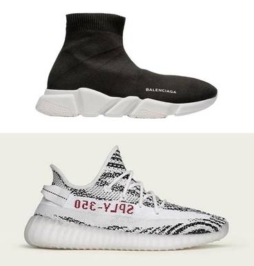 발렌시아가 스피더 러너 트레이터(위)와 아디다스 이지부스트 350(아래)/사진=핀터레스트