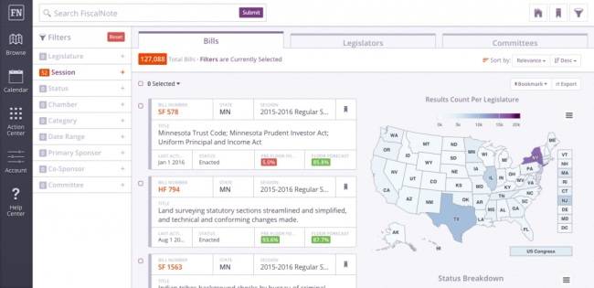 피스컬노트 서비스 화면 [출처=OL]