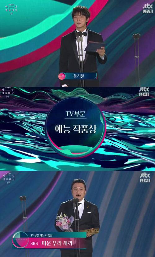 ‘미운 우리 새끼’가 제53회 백상예술대상 TV부문 예능작품상의 영예를 안았다