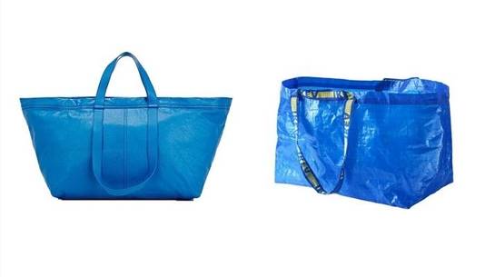 발렌시아가의 ‘캐리 쇼퍼 백’과 이케아 ‘프락타 라지 사이즈 백’/사진=각 브랜드