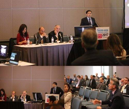 2017 미국백내장굴절수술학회(ASCRS)에서 스마일 엑스트라 수술에 대해 설명중인 김성민 원장