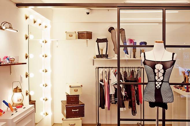 서울 합정동에 있는 성인용품 가게 ‘플레져랩’. 마치 카페처럼 화사하게 꾸며놓았다. 이곳에선 한 달에 두 번 세미나나 대화 모임이 열린다. / 플레져랩