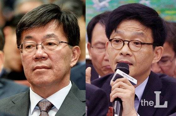 문재인 대통령이 17일 특수본 본부장 이영렬 서울중앙지검장(59.사법연수원 18기.왼쪽)과 안태근 법무부 검찰국장(51.20기) 사이에 ‘돈봉투 만찬’ 사건에 대한 감찰을 법무부와 검찰청에 전격 지시했다.(뉴스1DB) 2017.5.17/사진=뉴스1