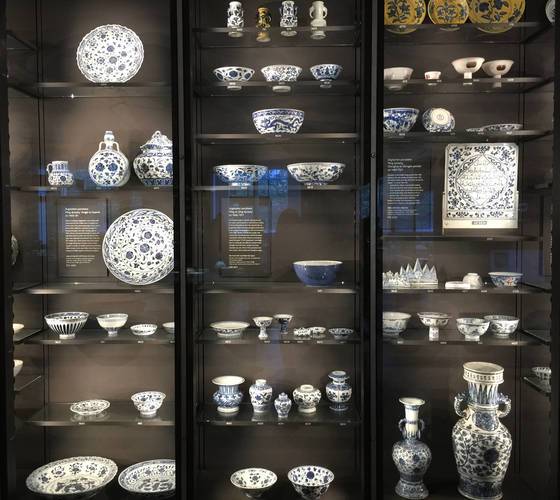 영국박물관(대영박물관) 중국 도자기관 청화백자 코너
